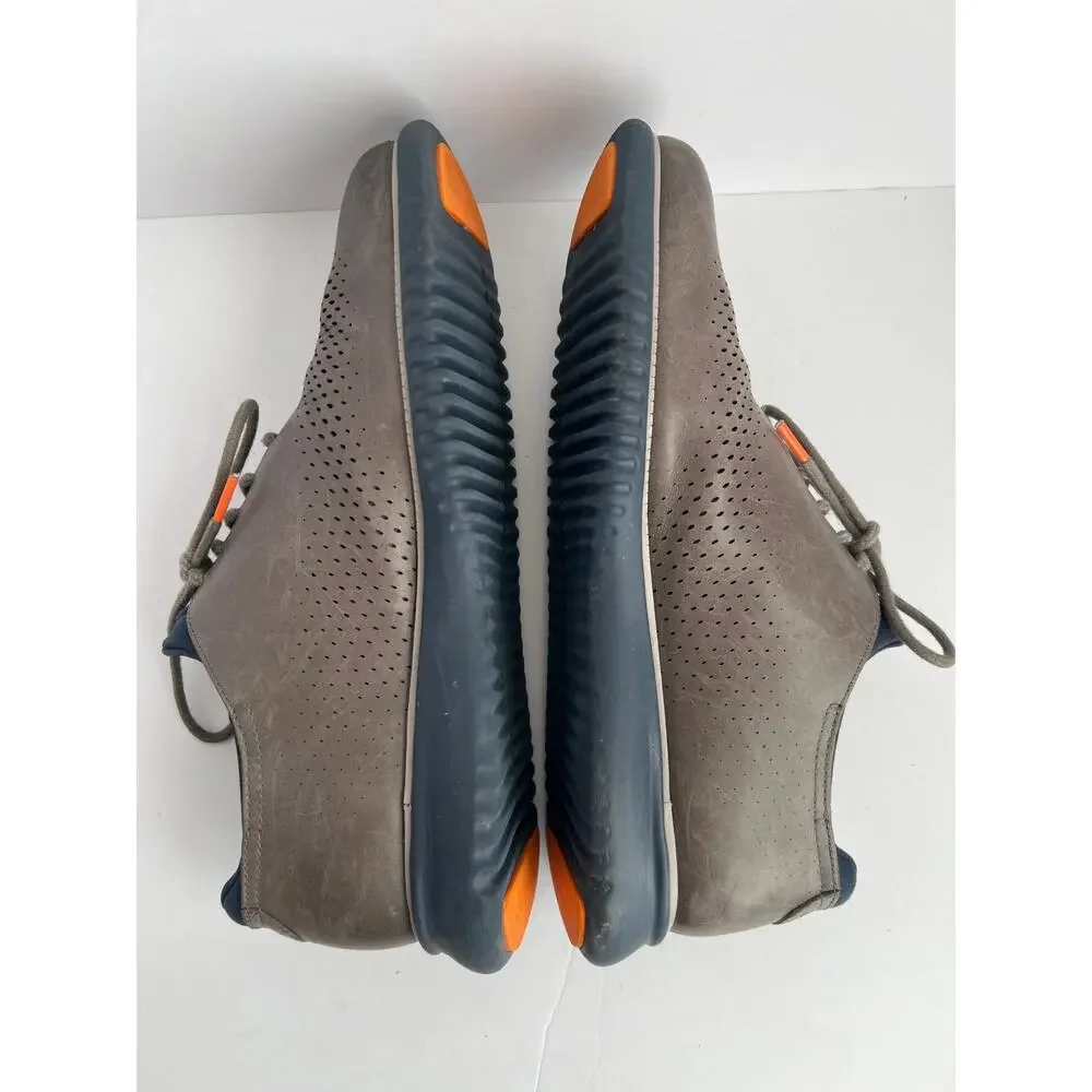Cole Haan Zerogrand Gray Perforated Leather Wingtip Oxford Shoes Men Size 10.5